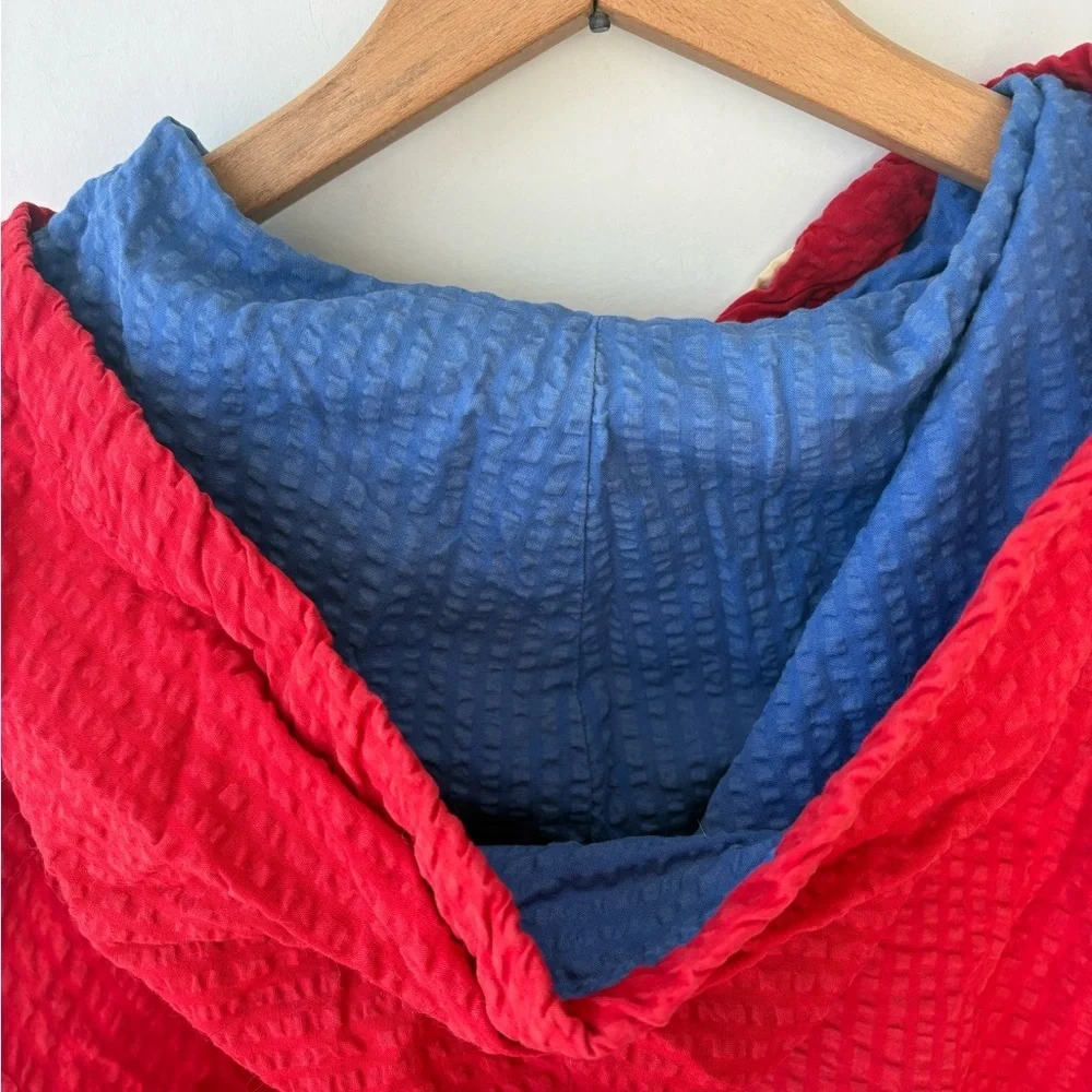 Vintage 90s Orvis Made in USA Red Textured Hooded Jacket Medium